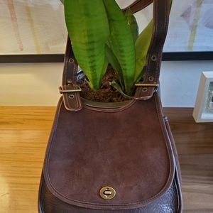 Vintage Coach brown suede Berkeley Saddlebag